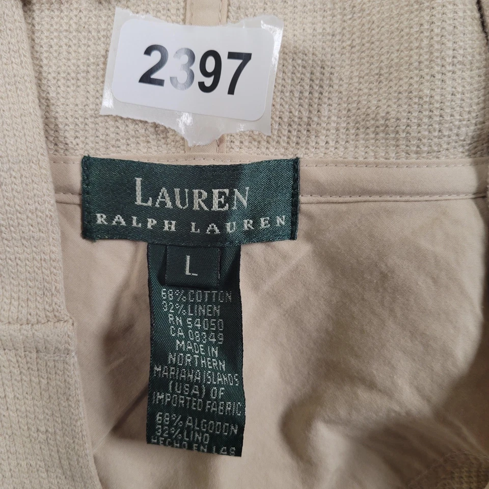 Lauren Ralph Lauren 连帽衫男式大号棉亚麻混纺华夫格套衫 — 第 4/4 张图片