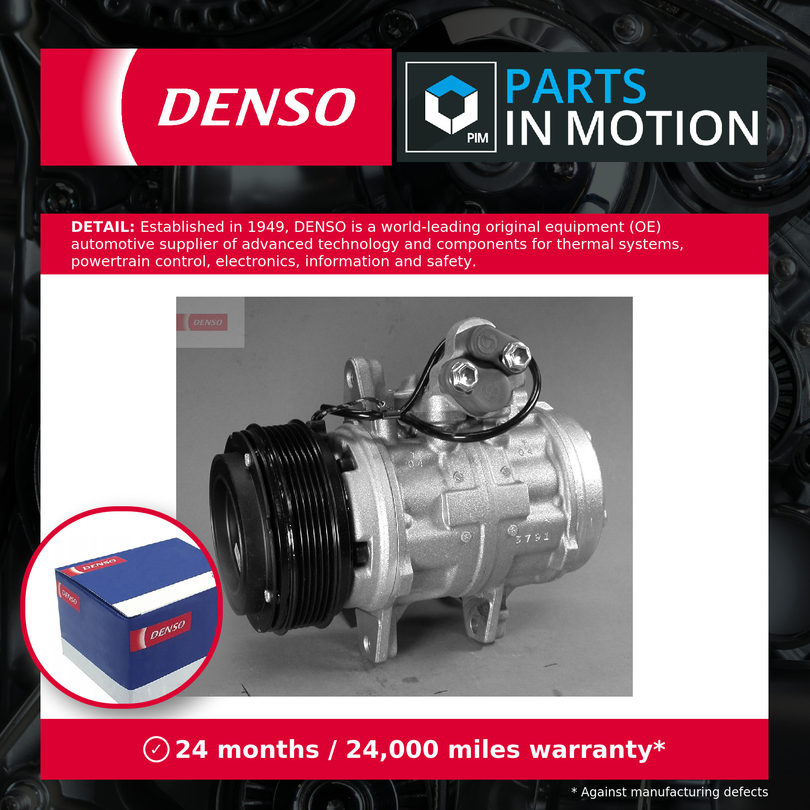 Air Conditioning Compressor A/C Air Con Fits Porsche 944 968 DENSO DCP28001 - Image 2