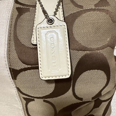 COACH★19333★2WAYバック Vintage Coach Signature Stripe Framed Carryall Bag Y2K Kiss-Lock