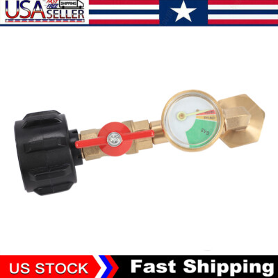Durable Brass Refill Adapter With Pressure Gauge Valve For 1lb From 20lb Tank