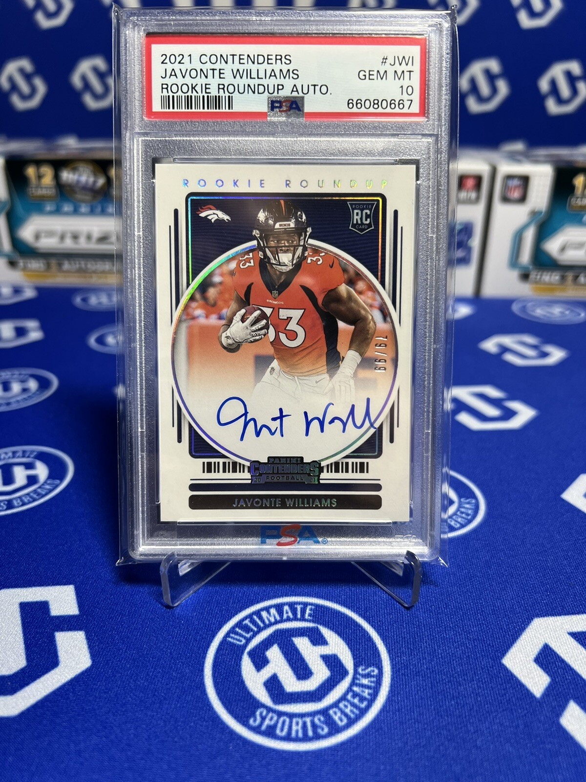 Javonte Williams Panini Contenders Rookie Roundup Autographs #JWI Base