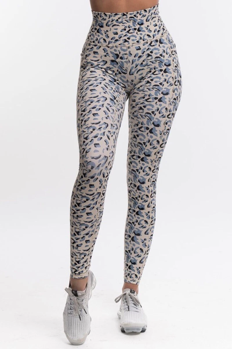 Echt Sketch Pocket High-Rise Leggings in Medium - Blue Leopard