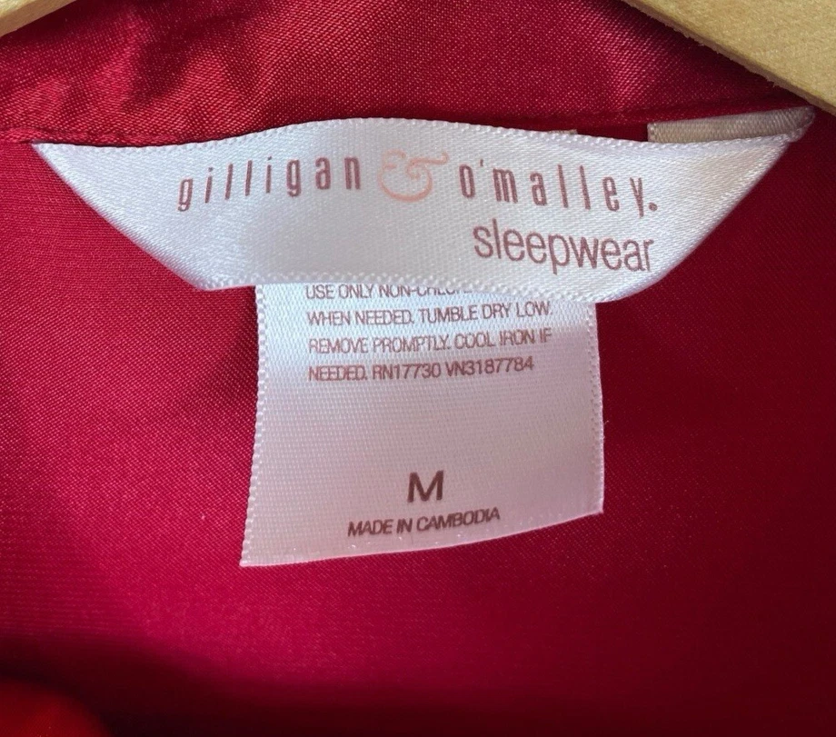 Conjunto de pijama Gilligan & O'Malley pijamas rojo satinado top y pantalones para mujer M silencioso lujo Foto 4 de 4