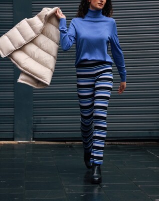 Marni merino blend knitted semi flare Uniqlo women's striped