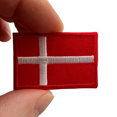 Mini Dänemark Flagge Aufnäher Bügelbild Kleidersäcke klein Danish bestickt Abzeichen
