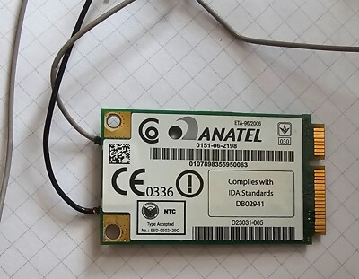 * ANATEL Intel/PRO Wireless 3945ABG Network Connection Wifi Kartenmodul