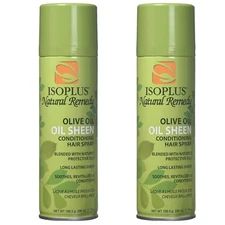 [ISOPLUS] NATURAL REMEDY OLIVE OIL OIL SHEEN CONDITIONING HAIR SPRAY 7OZ- 2 pack