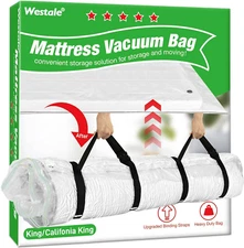 Mattress Vacuum Bag King/California King New Upgraded Straps for Moving Leakproo