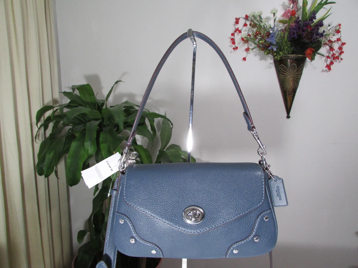NWT Coach Pebble Leather Millie Shoulder Bag CE634 Denim | eBay