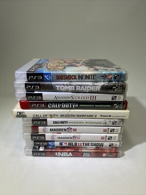 Lot Of 10 PS3 Video Games: Bioshock Infinite, Tomb Raider, ACIII, COD MF 123#ML