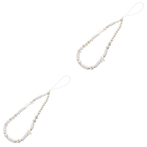 Soft Clay Mobile Phone Chain Beaded Wrist Strap Cute Star Lanyard - 第 23/53 張圖片