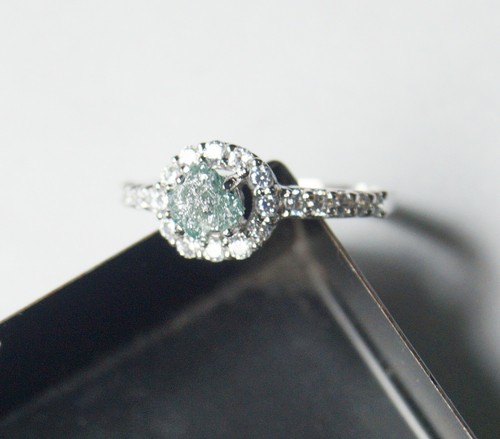 0.80 Carat Rough Blue Diamond Ring, Sterling Silver Ring... - Picture 3 of 8