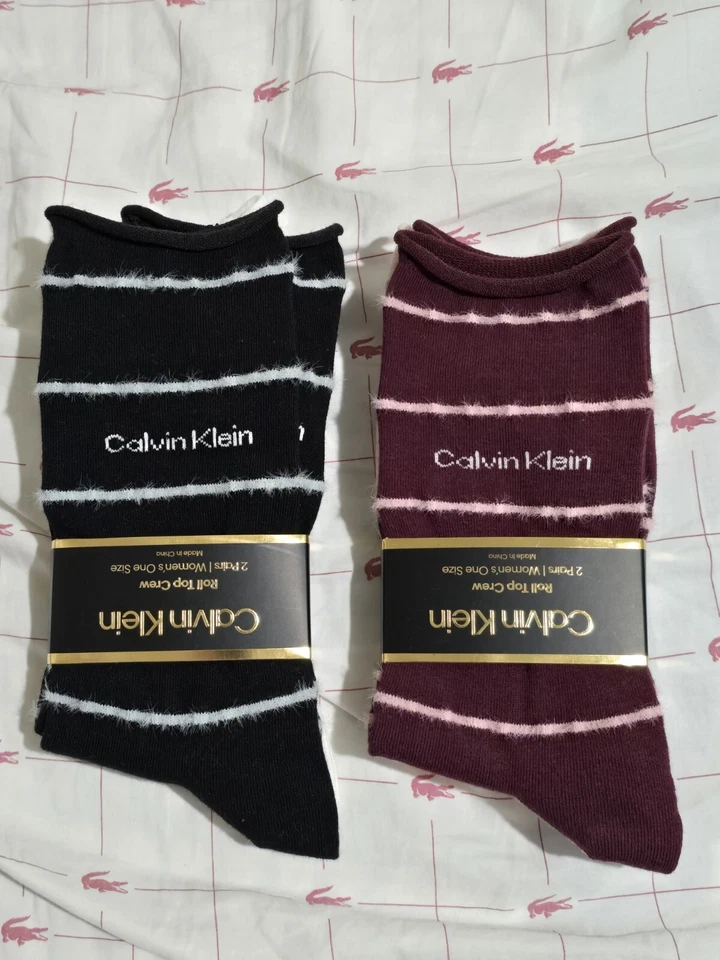 Nuevo con etiquetas Calvin Klein Roll Top Crew 2 pares/paquete para mujer talla única paquete de 2 Foto 2 de 4