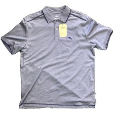 NWT 90 Tommy Bahama Size M Men's Throne Blue Moisture Wicking Golf Polo Shirt