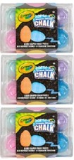 Crayola Washable Sidewalk Chalk Egg Shaped 6 Piece Lot of 3 Packs