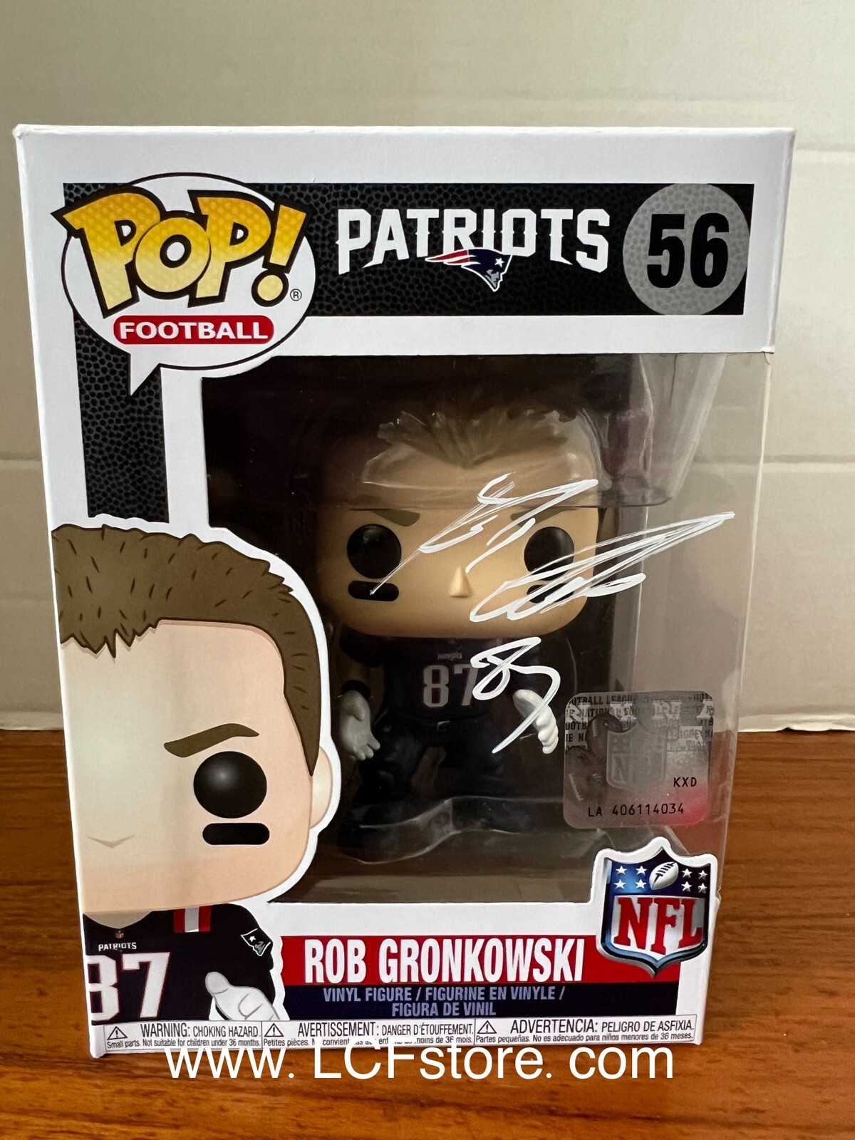 Rob Gronkowski Autographed Signed New England Patriots Gronk Auto Funko Pop Patriots Beckett Auth 