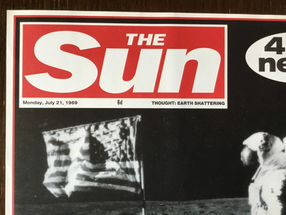 1969 POSTER/NEWSPAPER 1 PAGE : “1ST MAN ON THE MOON, ARMSTRONG’S FIRST WORDS” - Image 4 of 4