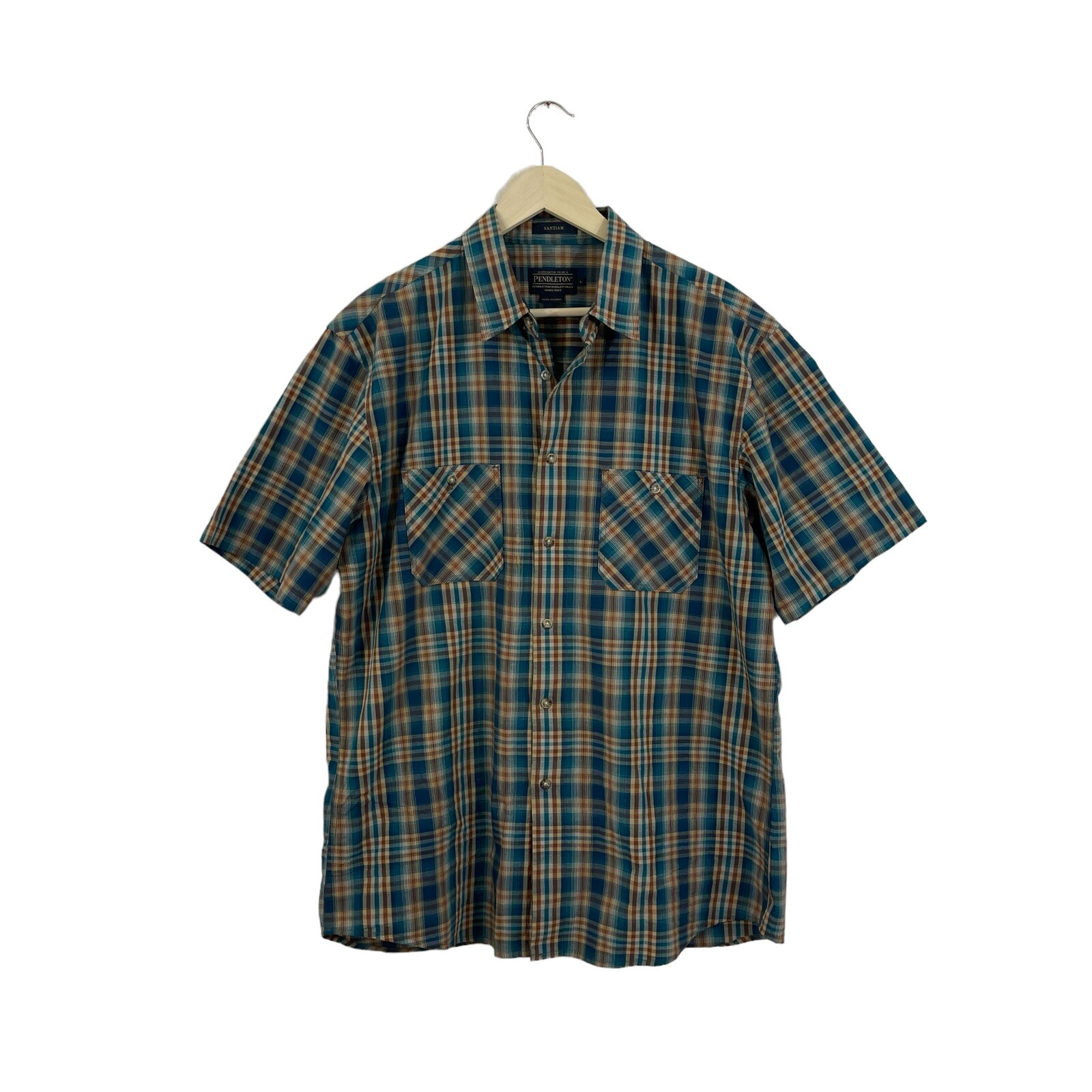 Pendleton Large Santiam Button Front Shirt Plaid … - image 1