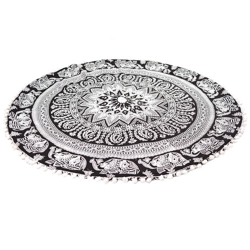 Round Floor Cushion Cover Pouf Indian Mandala Ottoman Throw Pillow Covers - 第 43/59 張圖片