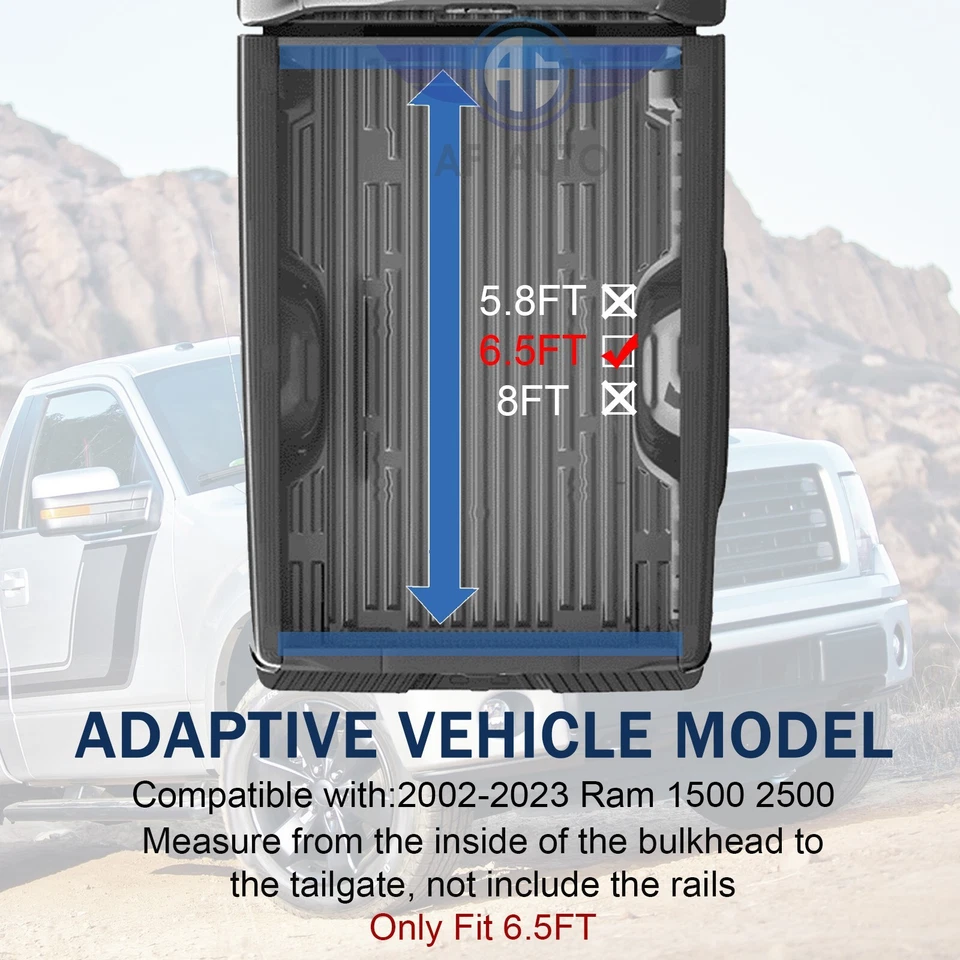 FOR 09-24 DODGE RAM 1500 2500 3500 6.5FT BED SOFT VINYL ROLL-UP TONNEAU COVER Foto 2 de 4