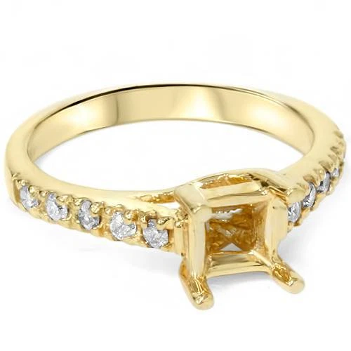 Женское помолвочное кольцо с полукреплением из золота 14 карат с бриллиантом - Изображение 4 из 4