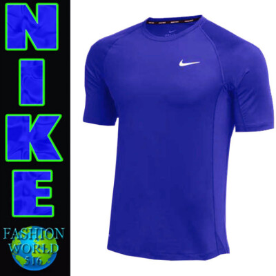 Nike Pro Fitted Short Sleeve Training Top Men's Size XL CJ0968 493 Royal Blue