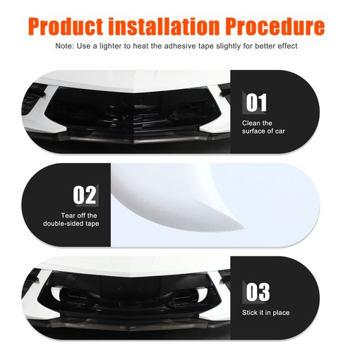 ABS White Front Grille Small Tiger Tooth Kit Decorate Trim For Corvette C8 2020+ - Picture 3 of 12