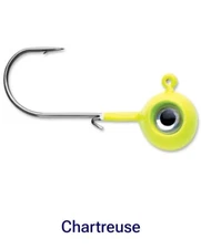 VMC Neon Moon Eye Jig 1/8oz Chartreuse ultra glow   4 per pack
