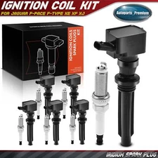 6pcs Ignition Coil & IRIDIUM Spark Plug Kits for Jaguar F-Pace F-Type XE XF XJ