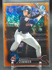 BRADLEY ZIMMER 2016 BOWMAN CHROME PROSPECTS ORANGE SHIMMER REFRACTOR INDIANS G1