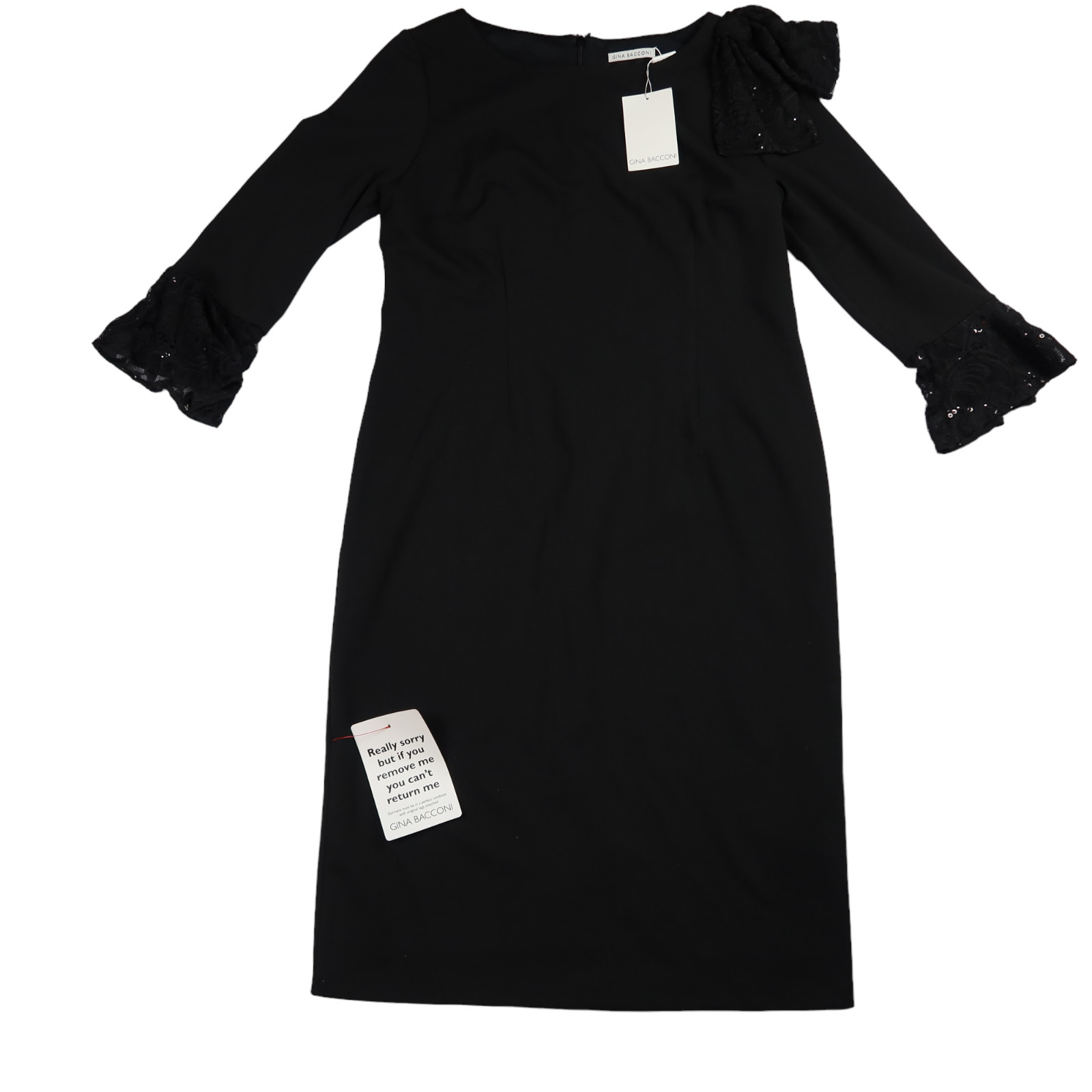 Gina Bacconi Women's Crepe Dress Cocktail, Black. 12 UK