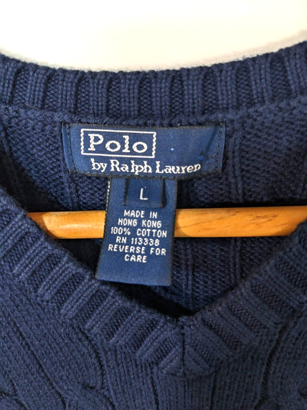 Vtg Polo Ralph Lauren Cable Knit Sweater Vest V N… - image 2