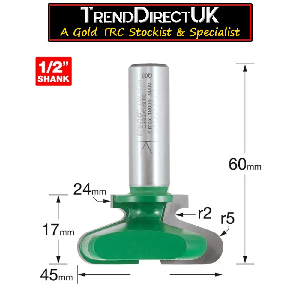 Trend CraftPro TCT Drawer Pull Router Cutter Bit FULL RANGE