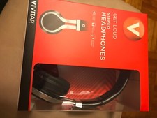 Vivitar Stereo Headphones Adjustable Headband Silver Black GET LOUD by Vivitar