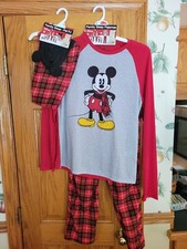Disney Mickey Mouse Dad Holiday Family 2-piece Pajama Set Size SMALL MED DOG