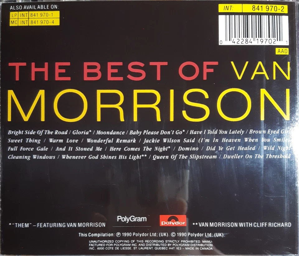Van Morrison - The Best of Van Morrison. CD. Very Good Used Condition. - Image 2 of 2