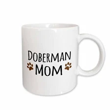 3dRose Doberman Pinscher Mom - Doggie by breed - brown muddy paw prints - doggy