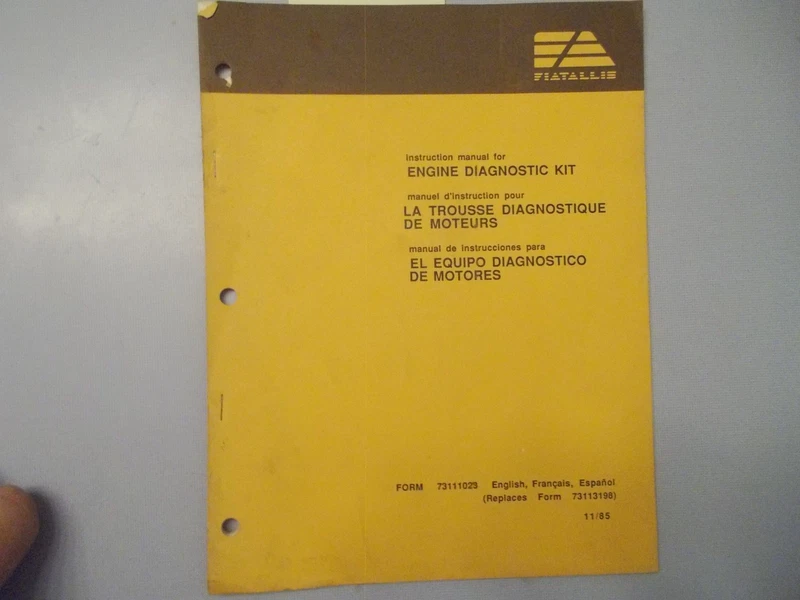 Fiat Allis Engine Diagnostic Kit Manual