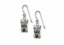 Schnauzer Earrings Jewelry Sterling Silver Handmade Schnauzer Earrings SN23H-FW