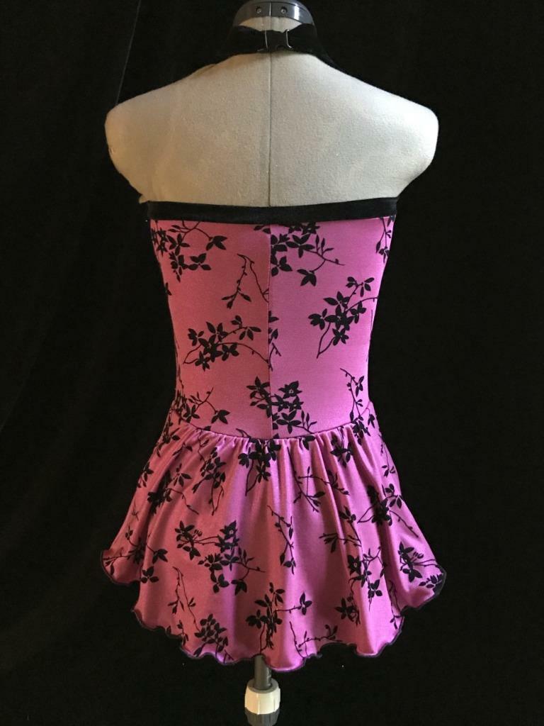 black and pink figure skating dress Purple Ice Skating Dresses Custom Adult Girls Figure Skating Dresses Women  Beaded