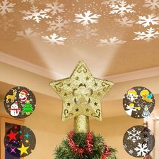 Christmas Tree Topper Lighted with 5 Projection Modes LED Rotating Lights Decor