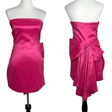 LIKELY Womens Merino Strapless Mini Dress Sz 10 Pink Bow Detail Party Barbie