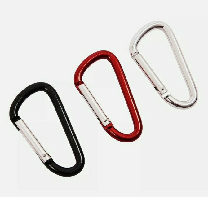 3X CARABINER SNAP HOOK CLIP SPRING CLASP METAL KEYRING CAMPING CARABINA T00L DIY