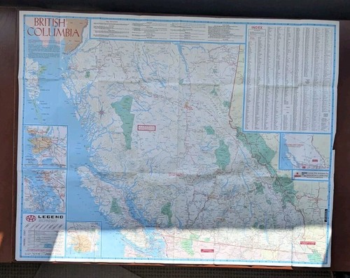 1989 AAA CAA ALBERTA BRITISH COLUMBIA Vintage Street Map - Picture 2 of 4