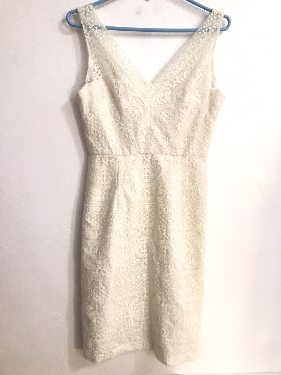 Maggy London Dress Women's Size 4 White Lace Sleeveless Dress Maggy London Dress Women's Size 4 White Lace Sleeveless Dress
