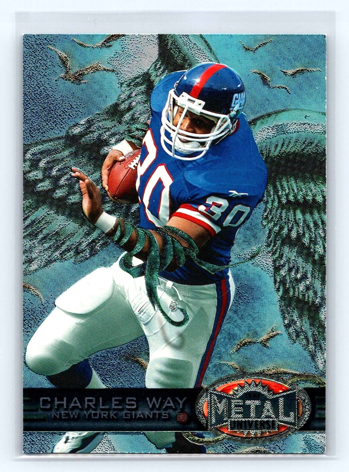 1997 Metal Universe Football Card #150 Charles Way New York Giants