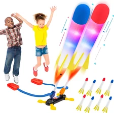 Bananmelonbm Rocket Launcher for Kids, Outdoor Duel Game Foam Jump Rocket Launch