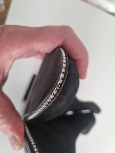 Le Silla GINETTE Black Suede Ankle Flats Boots Crystal's Stones Size EU 39 - Picture 14 of 24