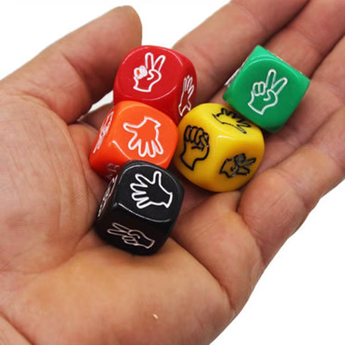 5PCS Dice Finger Guessing Game - Rock Paper Scissors Family Party Toy