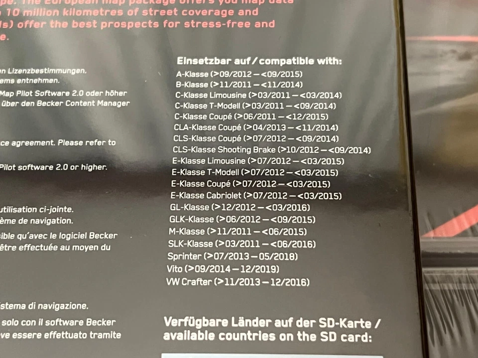 Becker Map Pilot -Europa Navigation Map SD Card A1729064701 64 - V23 2024-2025 - Bild 3 von 4
